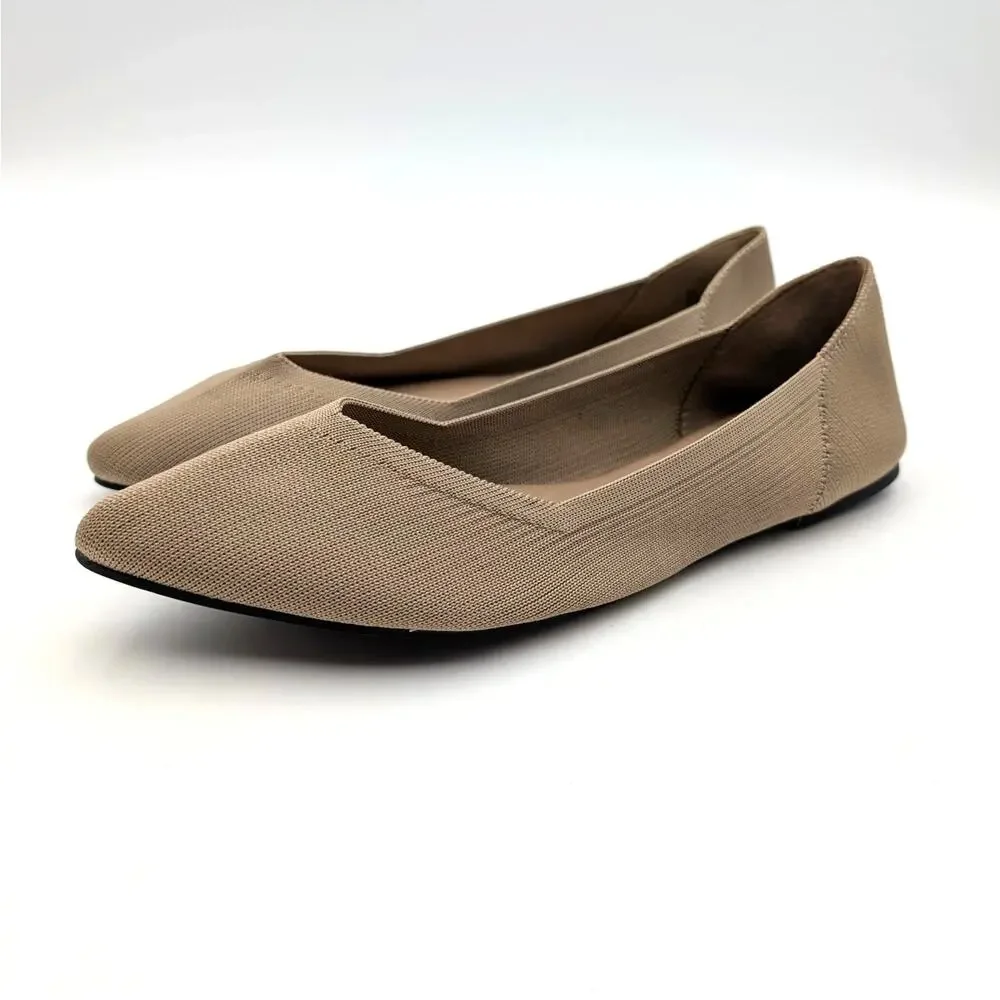 Mia Kerri Pointed Toe Ballet Flat Shoes Women's Dark Sand Size US8M EU38.5